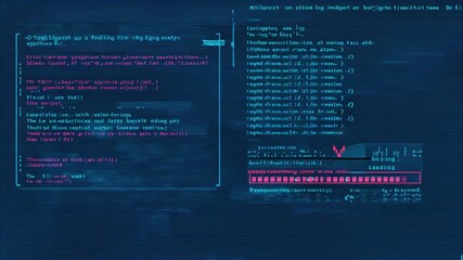 Futuristic Digital Interface: Code, Loading, Data Processing, Cyberpunk Aesthetic - Powered by Adobe