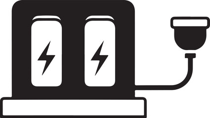 Battery Charger Icon Graphic Illustration Power Symbol Charging Station Vector Art Energy Concept Clean Design Charging Batteries