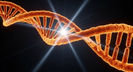 Fiery DNA helix, bright center