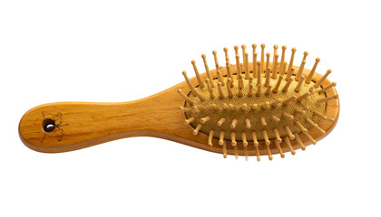 wooden comb isolated on white