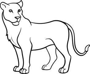 Lion Head Line Art Vector