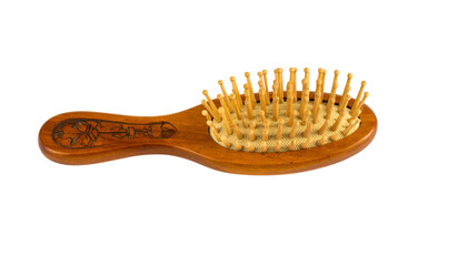 wooden comb isolated on white