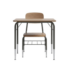 Vintage school desk and chair set © PNG Lab