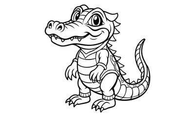 Crocodile t shirt design silhouette and vector line art Wildlife Crocodile Graphic for Casual and Trendy Apparel