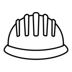 Construction Helmet Outline Safety Gear Protective Headwear Icon for Workers Builders Engineers and Site Personnel