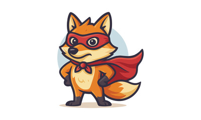 Obraz premium Fox Mascot, Fox Superhero, Brave Fox, Superman Fox