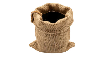 Isolated Open Burlap Sack