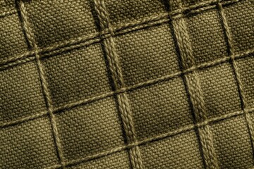 High Contrast Close-Up of Khaki Ripstop with Fibers and Intersections in Sharp Focus