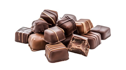 
A pile of chocolate bars, with some of them broken
10 