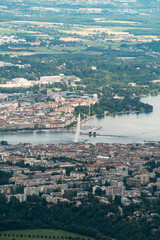 Geneva, Switzerland - view from top of mountain Salève, France