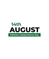 Pakistan independence day logo, Happy Independence Day of Pakistan Vector illustration. Independence day typography and lettering banner, poster, greeting template design