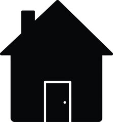Simple black house silhouette icon