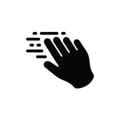 Obraz premium Black silhouette of a hand swiping with motion lines