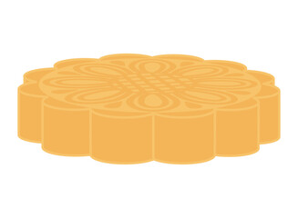 Mooncake, traditional Chinese, Cantonese food, dish isolated on transparent. Flat vector illustration. Mid Autumn Festival design element, holiday clip art, card, banner, poster