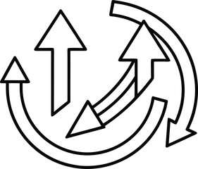 Circular arrow diagram illustrating growth and progress