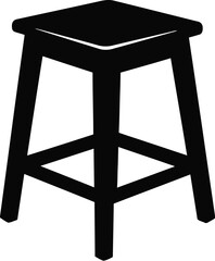 Black wooden bar stool silhouette