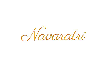 Golden Navaratri Title PNG with Transparent Background