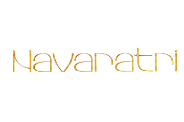Golden Navaratri Title PNG with Transparent Background