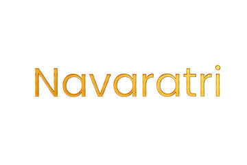Golden Navaratri Title PNG with Transparent Background
