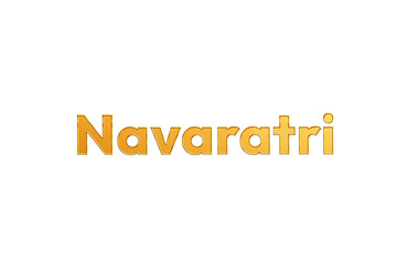 Golden Navaratri Title PNG with Transparent Background