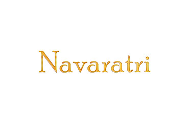 Golden Navaratri Title PNG with Transparent Background
