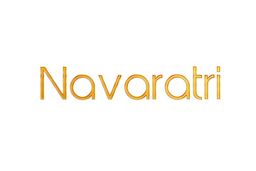 Golden Navaratri Title PNG with Transparent Background
