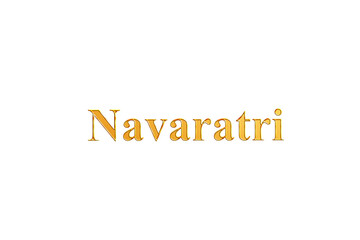Golden Navaratri Title PNG with Transparent Background