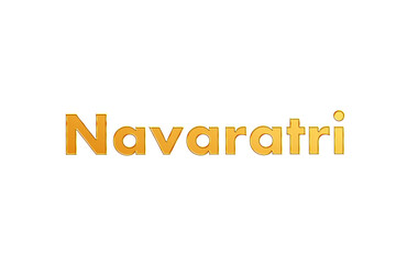 Golden Navaratri Title PNG with Transparent Background