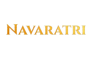 Golden Navaratri Title PNG with Transparent Background