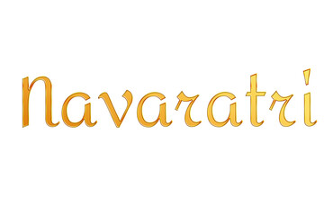 Golden Navaratri Title PNG with Transparent Background