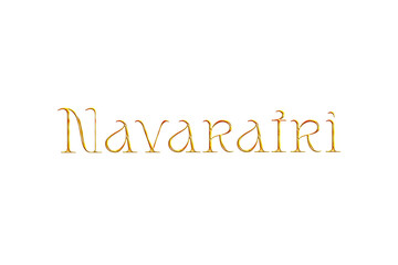 Golden Navaratri Title PNG with Transparent Background