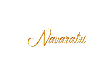 Golden Navaratri Title PNG with Transparent Background