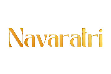 Golden Navaratri Title PNG with Transparent Background