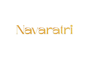 Golden Navaratri Title PNG with Transparent Background
