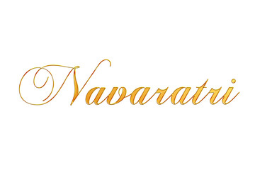 Golden Navaratri Title PNG with Transparent Background