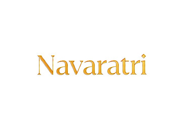 Golden Navaratri Title PNG with Transparent Background