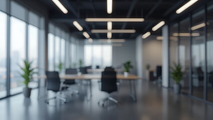 Modern open-plan office with natural light and sleek furniture creates a productive, inspiring workspace.