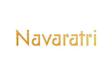 Golden Navaratri Title PNG with Transparent Background