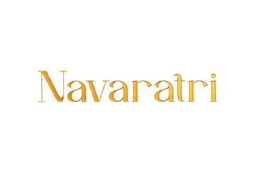 Golden Navaratri Title PNG with Transparent Background