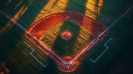 Top view of baseball background