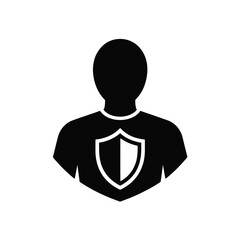 Obraz premium Human figure with shield on chest silhouette