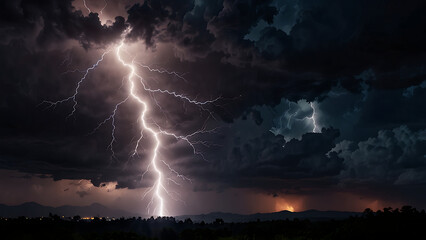 lightning in the night sky