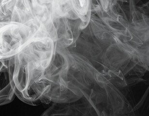 A semi-transparent atmospheric smoke or fog effect in grayscale, suitable for cinematic overlays