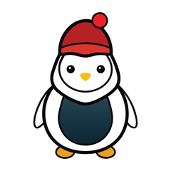 Winter Christmas penguin 
