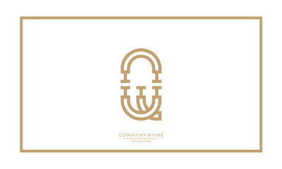 Alphabet letters Q or QQ logo monogram