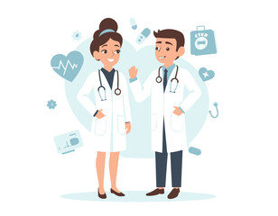 vector illustration doctor and nurse