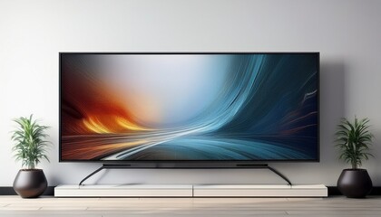 modern flat screen tv on white background product display