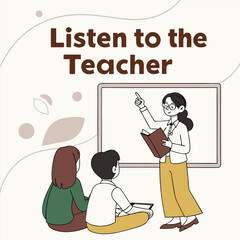 Naklejka premium Education classroom scene of a teacher speaking in front of students during a lesson for school and learning concepts