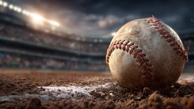 Dusty Baseball on Diamond