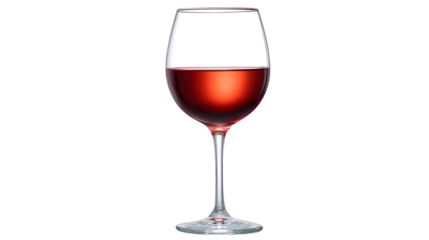 Red Wine Pouring Into Glass isolated on a white background